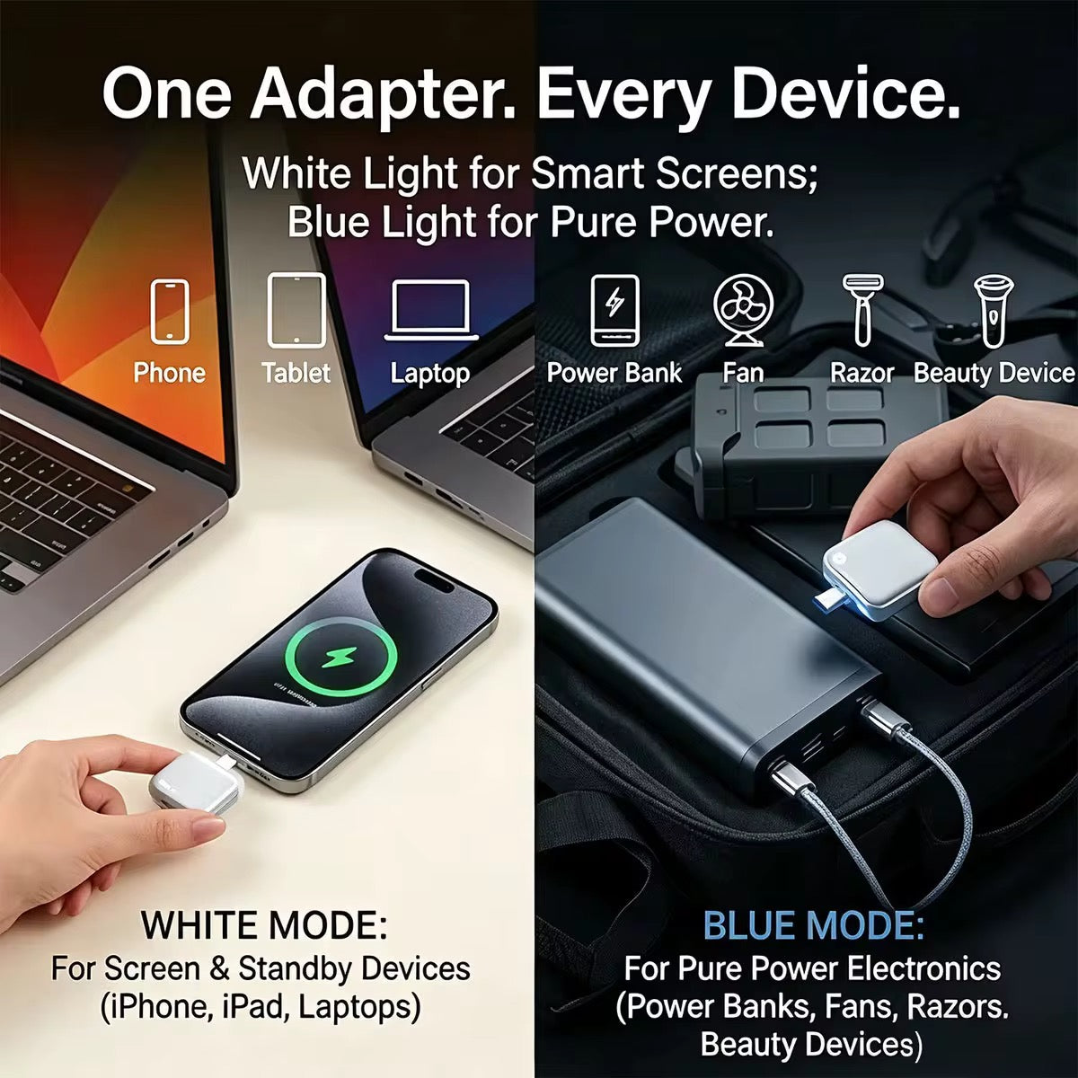 AI Smart Auto Eject Charging Adapter