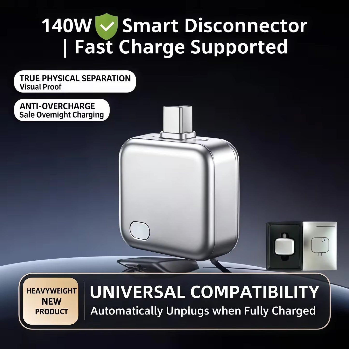 AI Smart Auto Eject Charging Adapter
